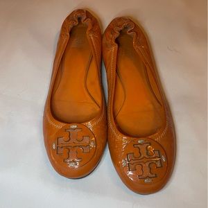 Orange Tory Burch ballet flats